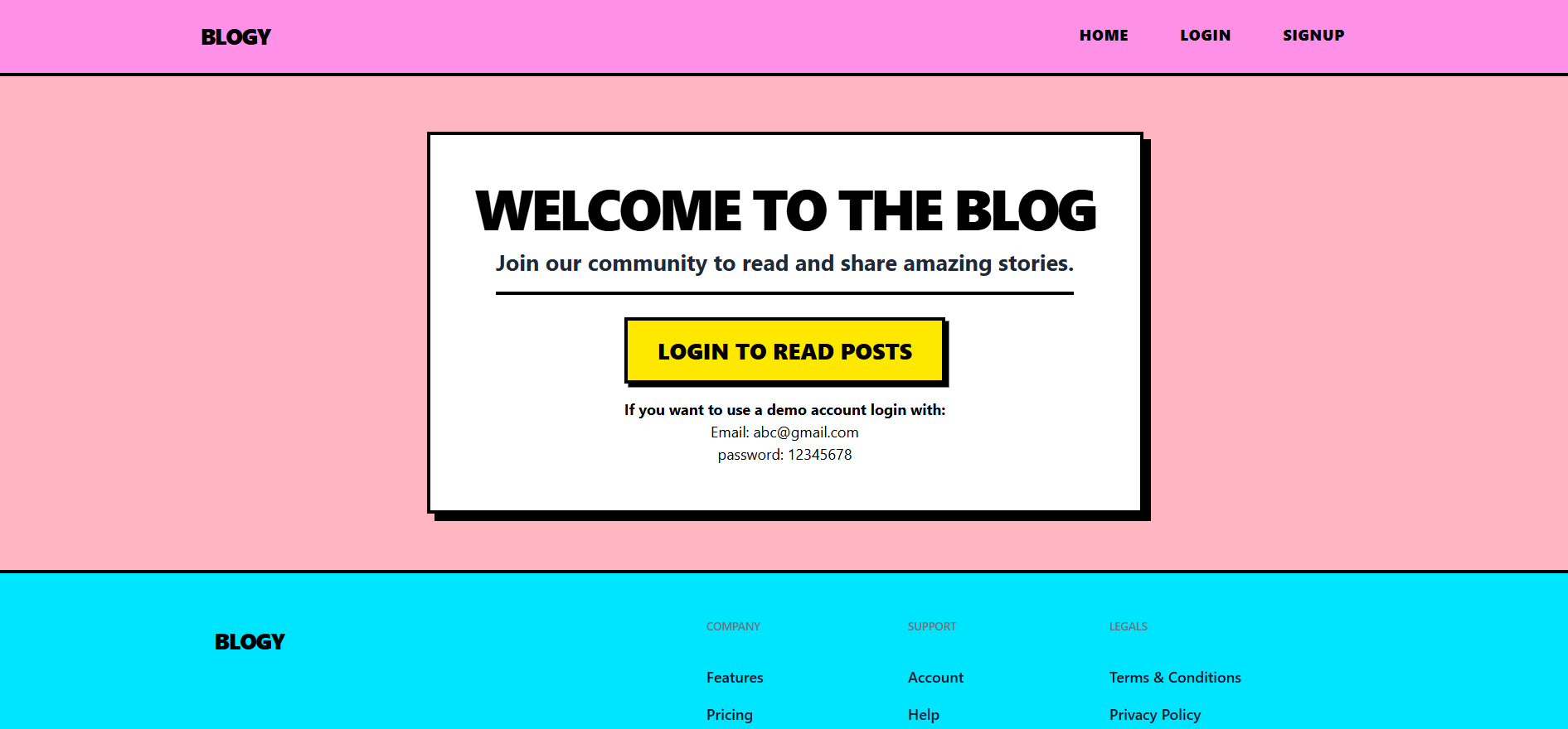 Blogy Project Screenshot