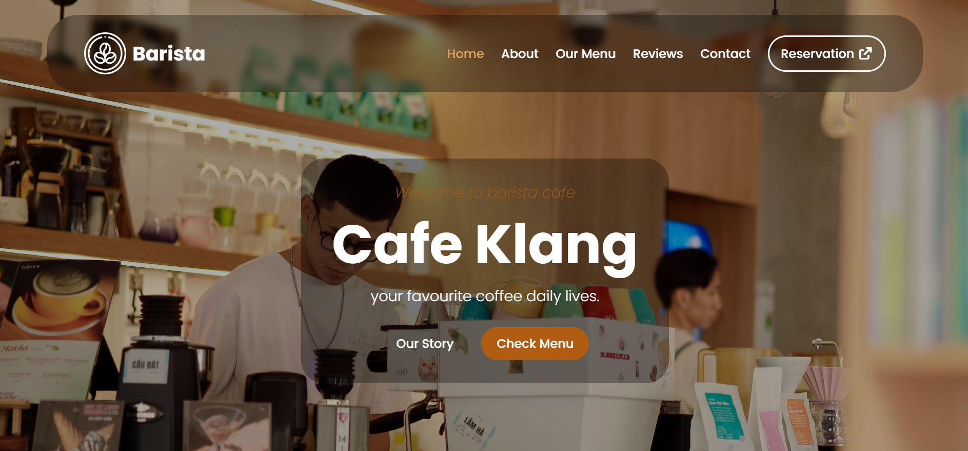 Barista Cafe Project Screenshot